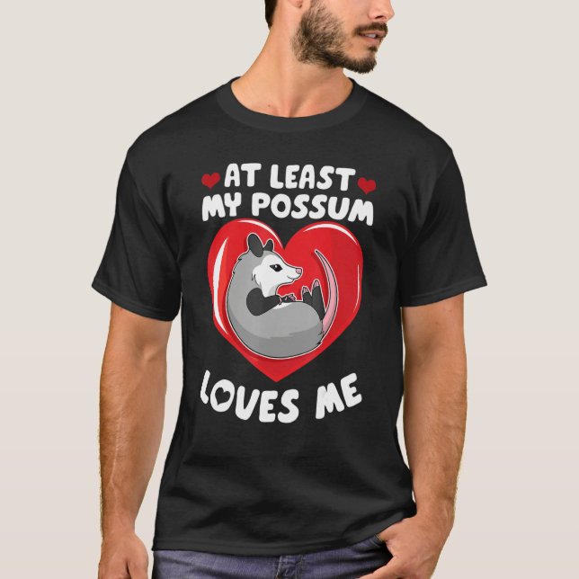 Camiseta Possum Love Red Valentine Heart Opossum Possum (Anverso)