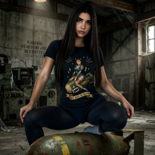 Camiseta Post-Apocalyptic Atomic Pin-Up Girl Traditional