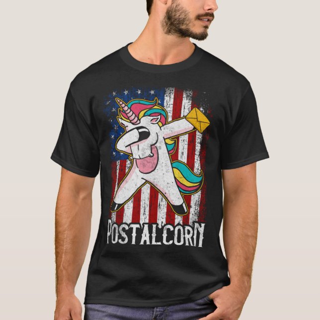 Camiseta Postal Corn Unicorn Mail Lady  Postal Worker (Anverso)