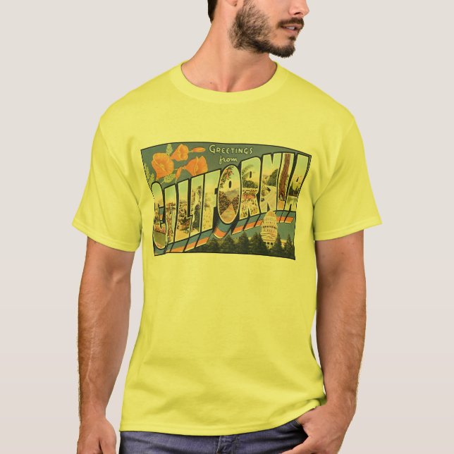 Camiseta Postal de California Vintage (Anverso)