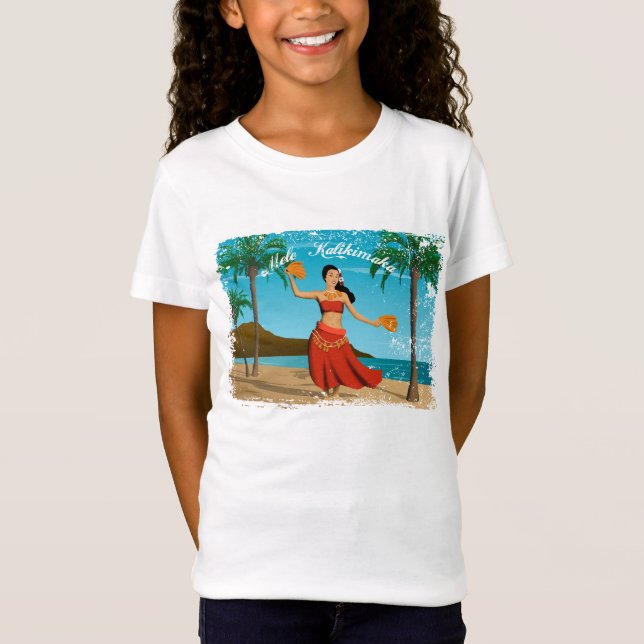 Camiseta Postal hawaiana de Mele Kalikimaka del vintage (Anverso)
