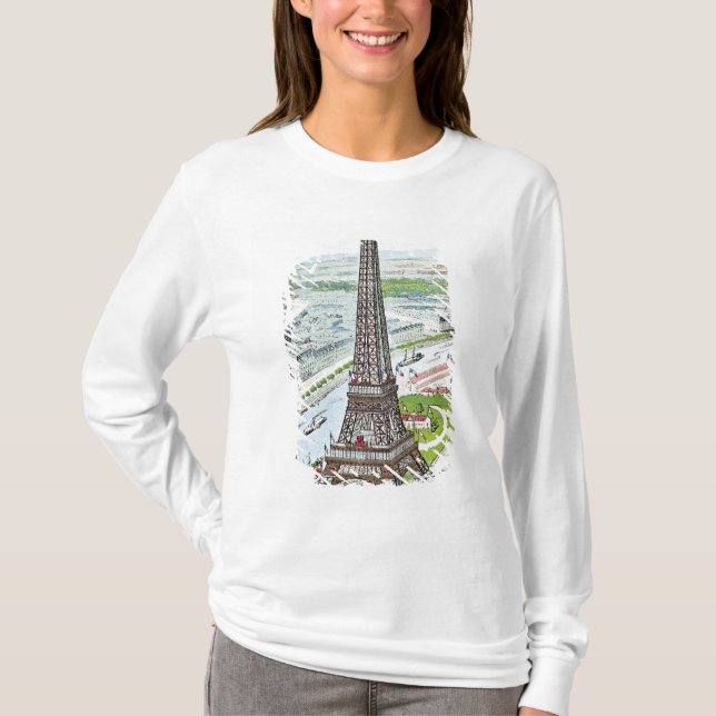 Camiseta Postal que representa la torre Eiffel (Anverso)