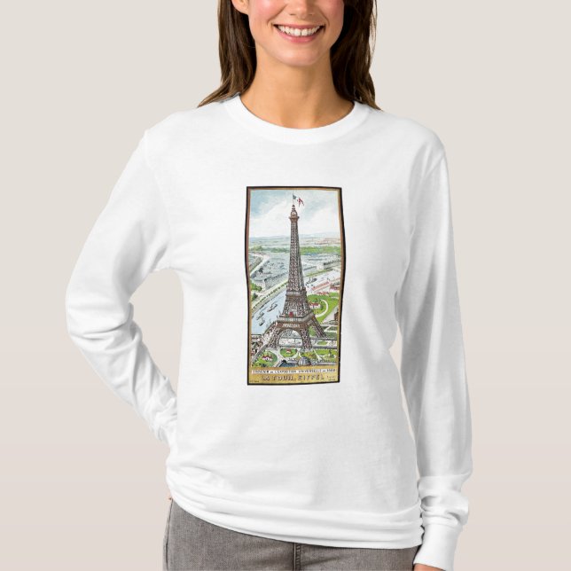 Camiseta Postal que representa la torre Eiffel (Anverso)