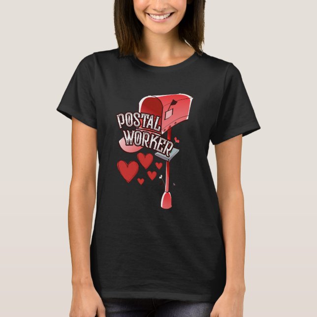 Camiseta Postal worker heart - love postal worker mail (Anverso)