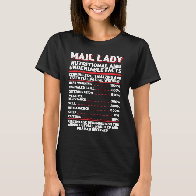 Camiseta Postal Worker Mail Lady Nutritional And Undeniable (Anverso)