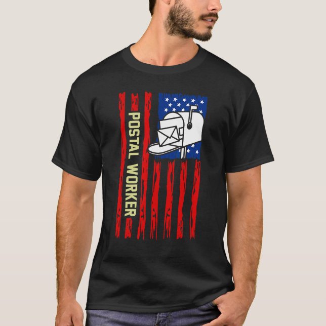 Camiseta Postal Worker Patriotic US Post Mail Carrier (Anverso)