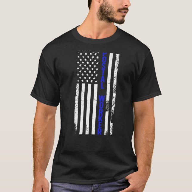 Camiseta Postal Worker US Flag Postman Mail Carrier Mailman (Anverso)