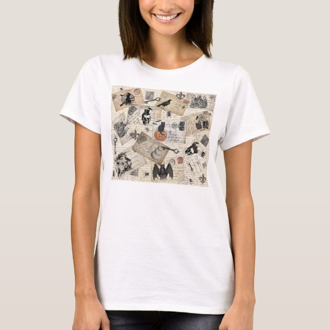 Camiseta Postales modernas de Halloween (Anverso)