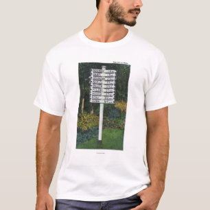 Camiseta Poste de Rótulo del marcador de la milla