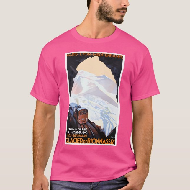 Camiseta Poste De Viaje Del Glaciar De Bionnassay De Franci (Anverso)