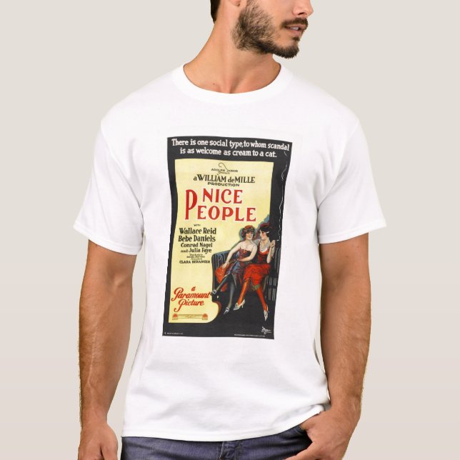 Camiseta Poster 1922 de película muda agradable de la gente (Anverso)