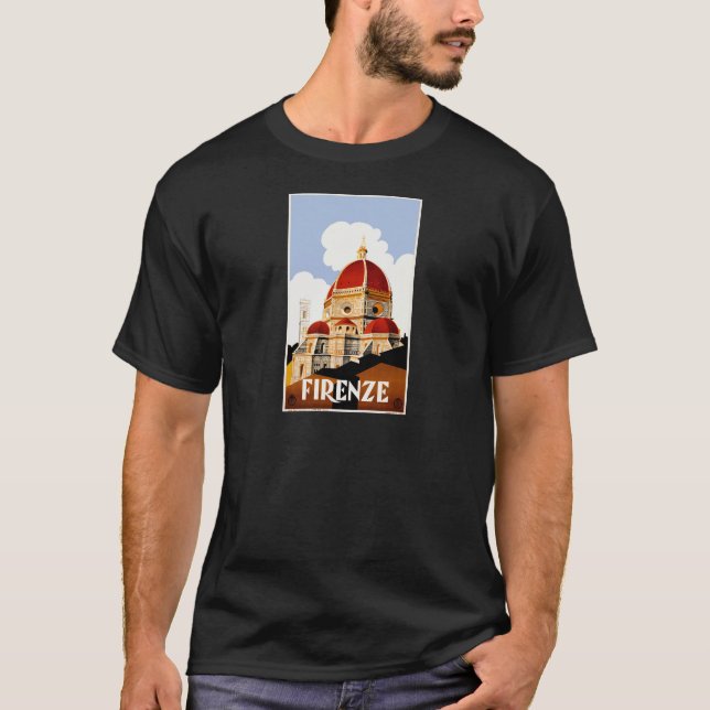 Camiseta Poster 1930 del viaje de Florencia Italia (Anverso)