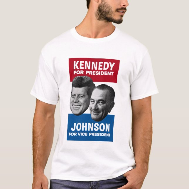 Camiseta Poster 1960 de la elección de Kennedy y de Johnson (Anverso)