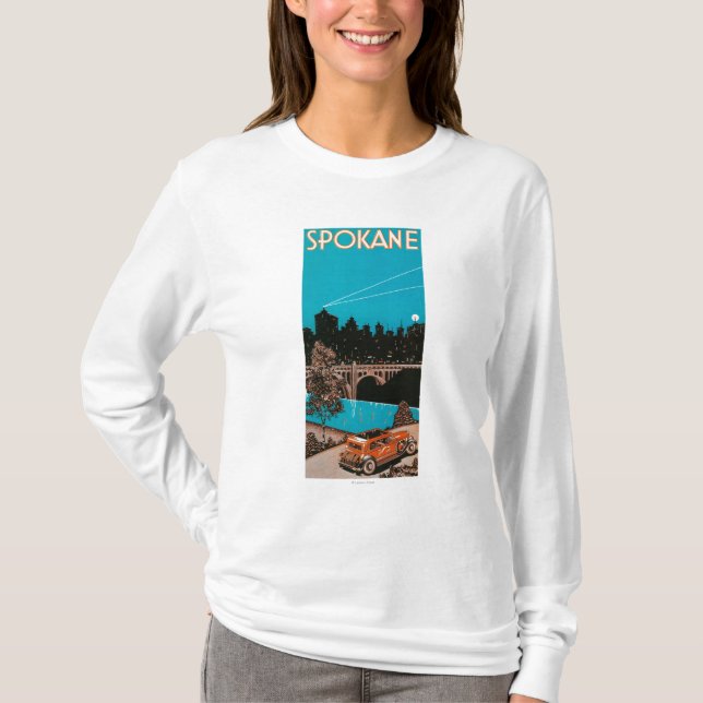 Camiseta Poster #1Spokane, WA de la publicidad de Spokane (Anverso)