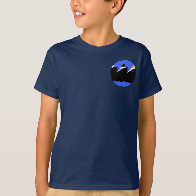 Camiseta Poster Art Deco de los buques de crucero de época (Anverso)