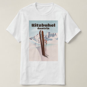 Camiseta poster austriaco de esquí kitzbuhel