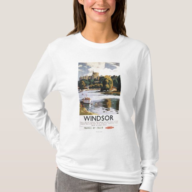 Camiseta Poster británico de Thames del castillo de Windsor (Anverso)