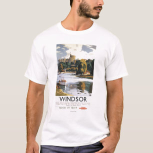 Camiseta Poster británico de Thames del castillo de Windsor