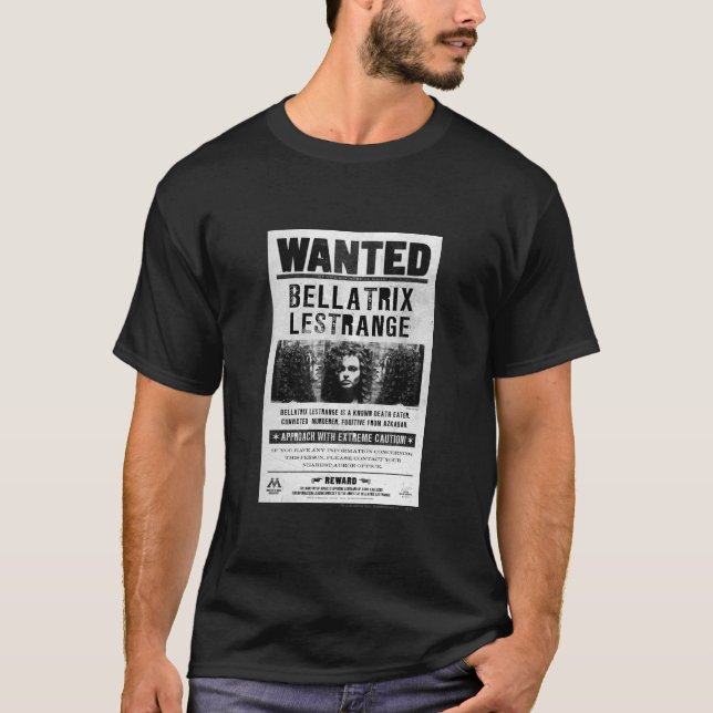 Camiseta Poster buscado de Bellatrix Lestrange (Anverso)