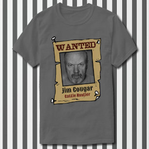 Camiseta Poster buscado personaliza foto y nombre humorísti