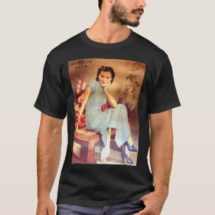 Camiseta poster chino vintage anciana shanghai