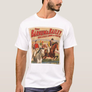 Camiseta Poster Circo De Jinetes En Caballos Saltando Una C