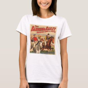 Camiseta Poster Circo De Jinetes En Caballos Saltando Una C