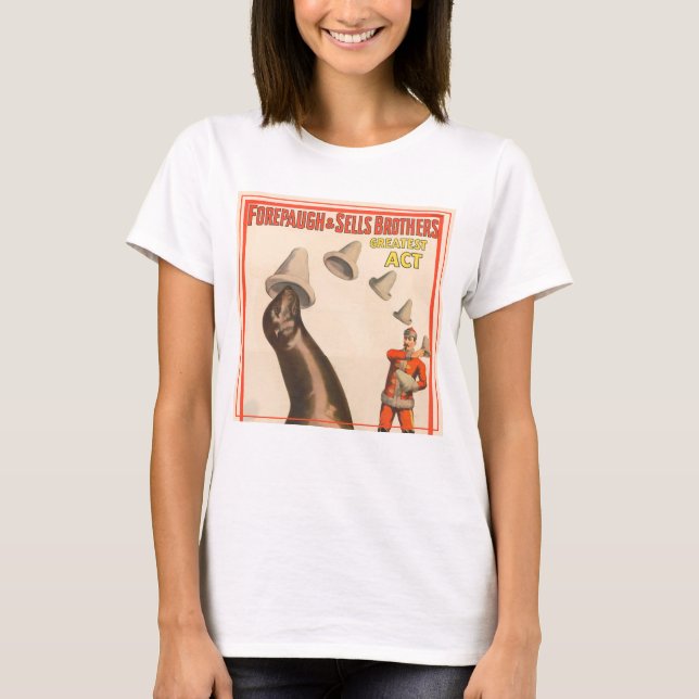 Camiseta Poster Circo Muestra A Un León Del Mar Atrapando G (Anverso)