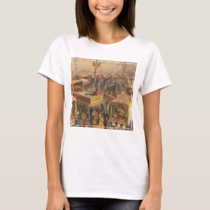 Camiseta Poster Circular De Animales En Exposición En Una T