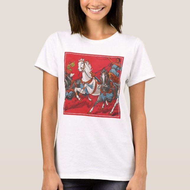 Camiseta Poster Circular De Dos Hombres En Carreras De Carr (Anverso)