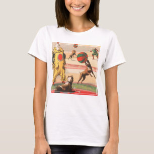 Camiseta Poster Circus Mostrando Payasos Con Perros Interpr