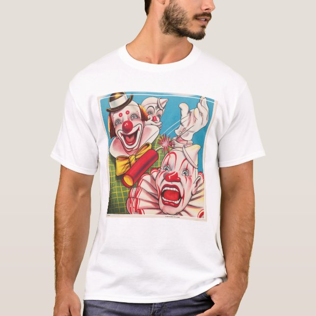 Camiseta Poster Circus Mostrando Rostros De Payaso Y Cracke (Anverso)