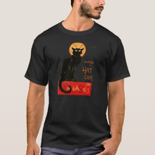 Camiseta Póster Clásico Gato Negro Steinlen Chat Noir Franc