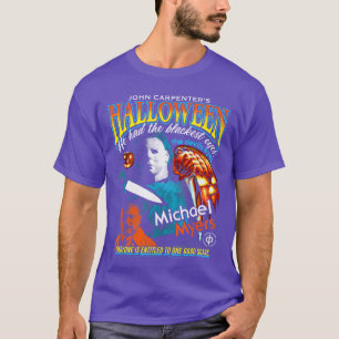 Camiseta Póster Colorido de Película de Terror de Halloween