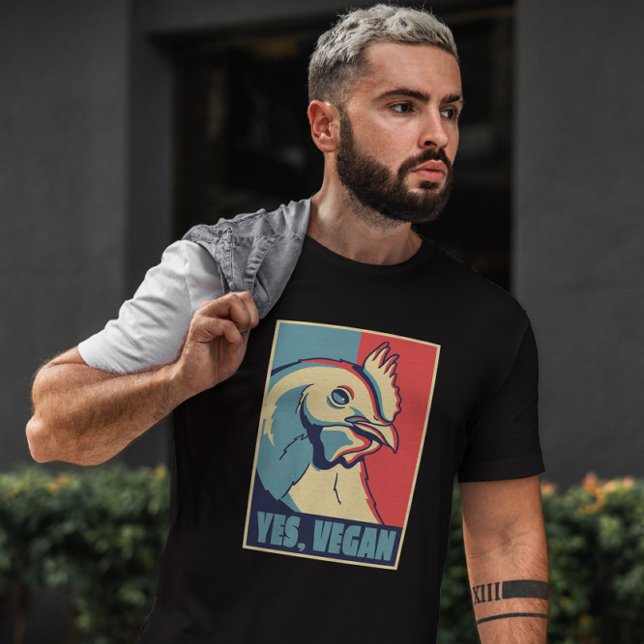 Camiseta Poster de animales de pollo Vegan (Subido por el creador)