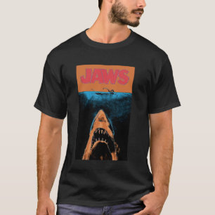 Camiseta Póster de Aniversario 50 de Jaws Contraste Naranja