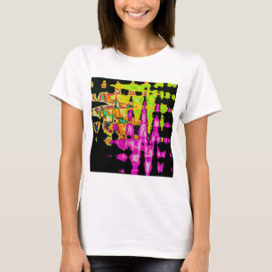 Camiseta Póster de Arte Abstracto Glitch Neon