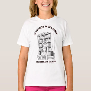 Camiseta Póster de arte estético de bibliotecaria gata