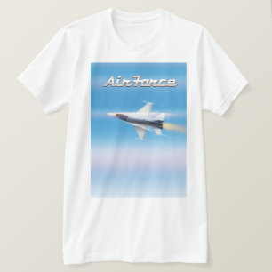 Camiseta Póster de Avión de Combate de la Fuerza Aérea