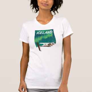 Camiseta Póster de avión de esquí al estilo vintage de Isla