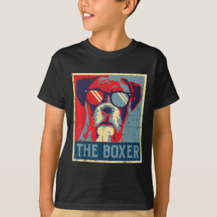 Camiseta Poster de Boxer Obama ama al perro Mascota animal