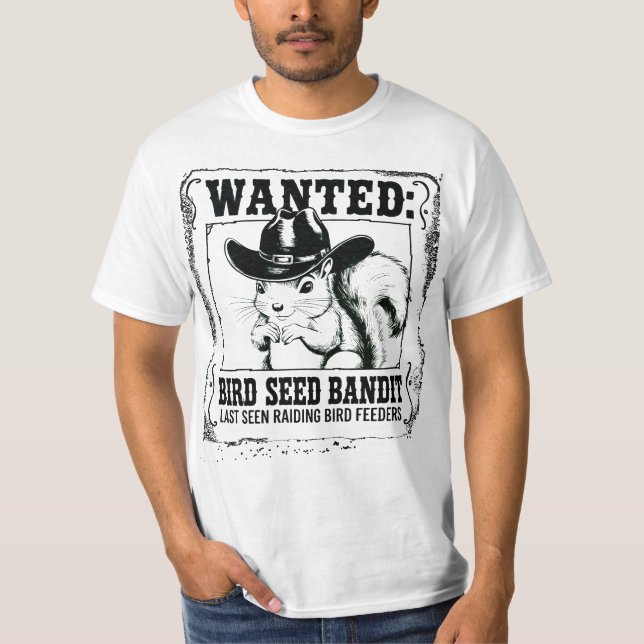 Camiseta Póster de búsqueda de ardilla divertida | Bandido  (Anverso)