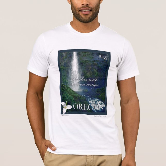 Camiseta Poster de Cascada de Oregon (Anverso)