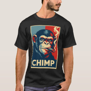 Camiseta Póster de chimpancé retro fumando puro