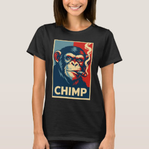 Camiseta Póster de chimpancé retro fumando puro