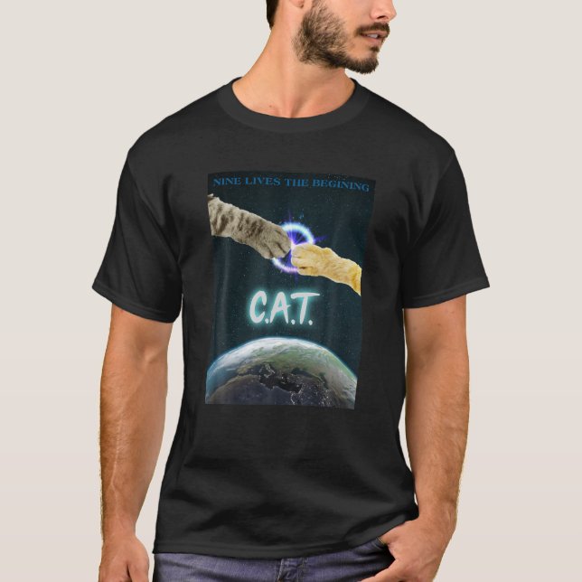 Camiseta Poster de cine de espacio de cosecha de gato regal (Anverso)