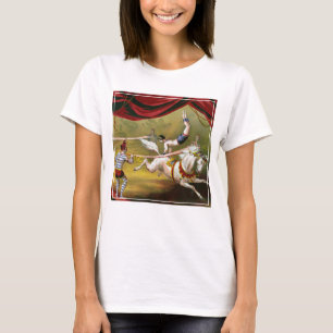 Camiseta Poster De Circo Con Acrobat Actuando A Caballo.