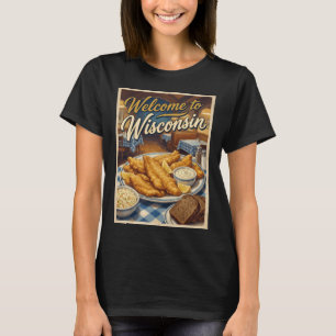 Camiseta Póster de comida de viernes de pescado frito al es