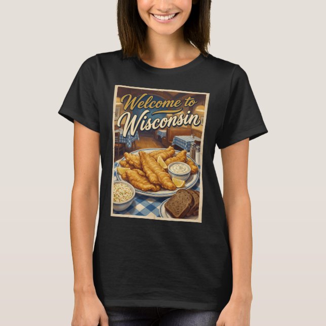 Camiseta Póster de comida de viernes de pescado frito al es (Anverso)