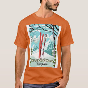 Camiseta Poster de esquí Crans Montana Suiza